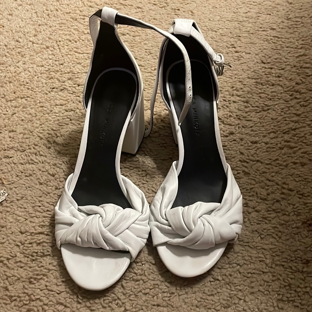 Rebecca Minkoff white thick heel